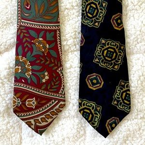 Pair of Vintage Liberty of London Handmade Silk Ties